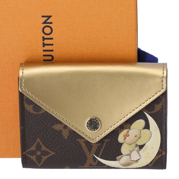 Louis Vuitton Monogram Vivienne Playing Cards Pouch Gold Brown Wallet - Picture 1 of 5